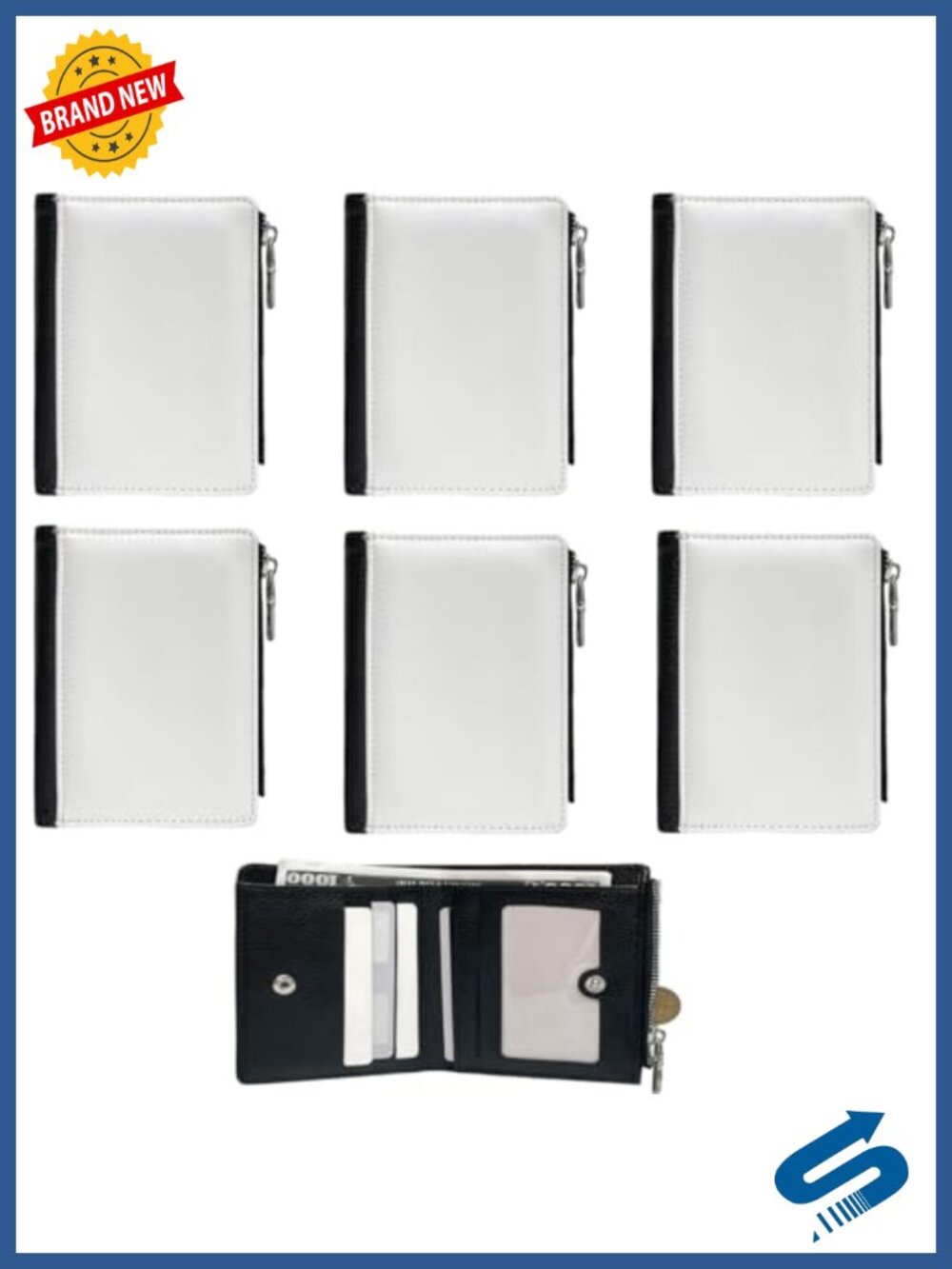10 Sublimation Wallets Blanks Diy Heat Transfer Pu Leather With Zipper